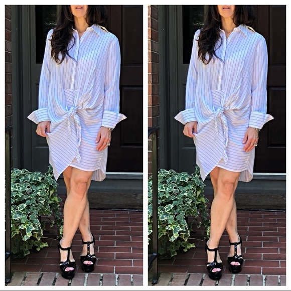 ✨LAST ONES WAS 38$✨Tie knot  striped Shirt dress - Picture 3 of 6